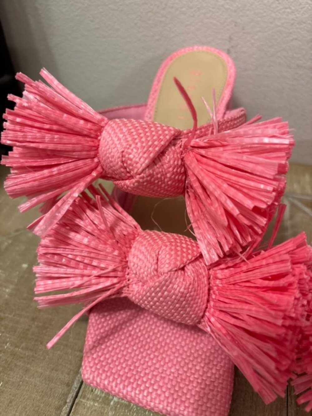 NWOT Gianni Bini Maguire Raffia Fringe Slide Sandals Women's Size 7 (no box) - Picture 6 of 7